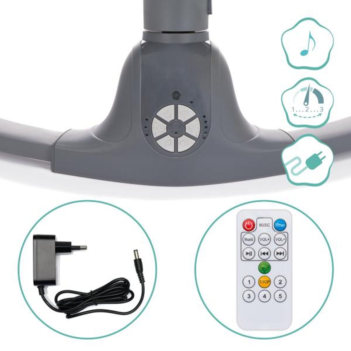 Fillikid | Elektrisk vippestol Stella | Grey