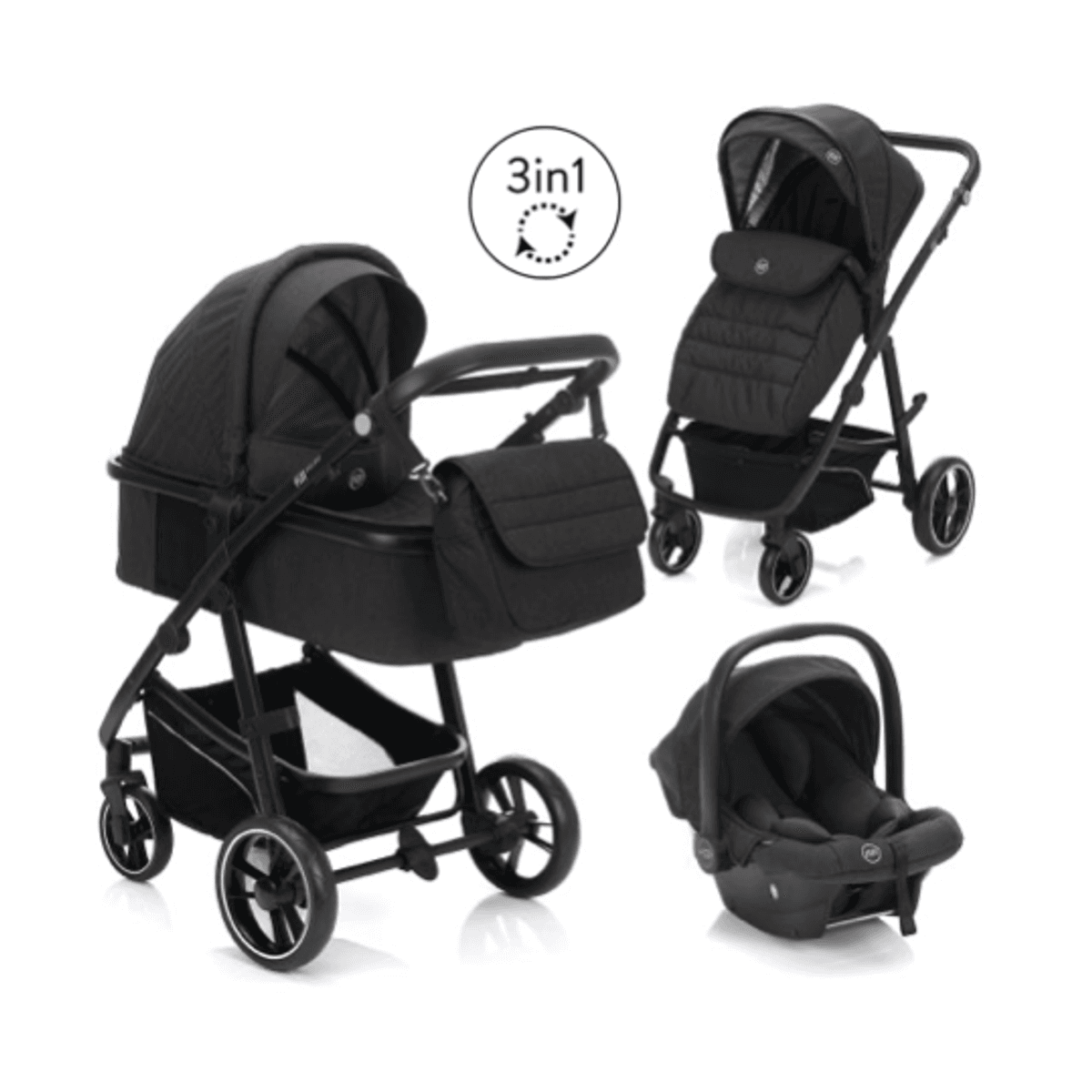 Fillikid | Jaguar Vognpakke + bilstol | Grey Melange