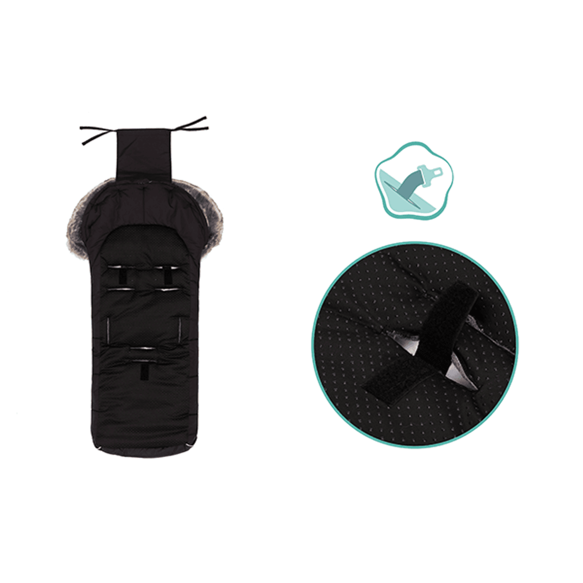Fillikid | Mavensi Thermopose med Lammeskinn | Sort