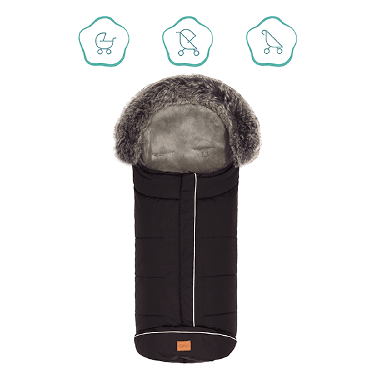 Fillikid | Mavensi Thermopose med Lammeskinn | Sort