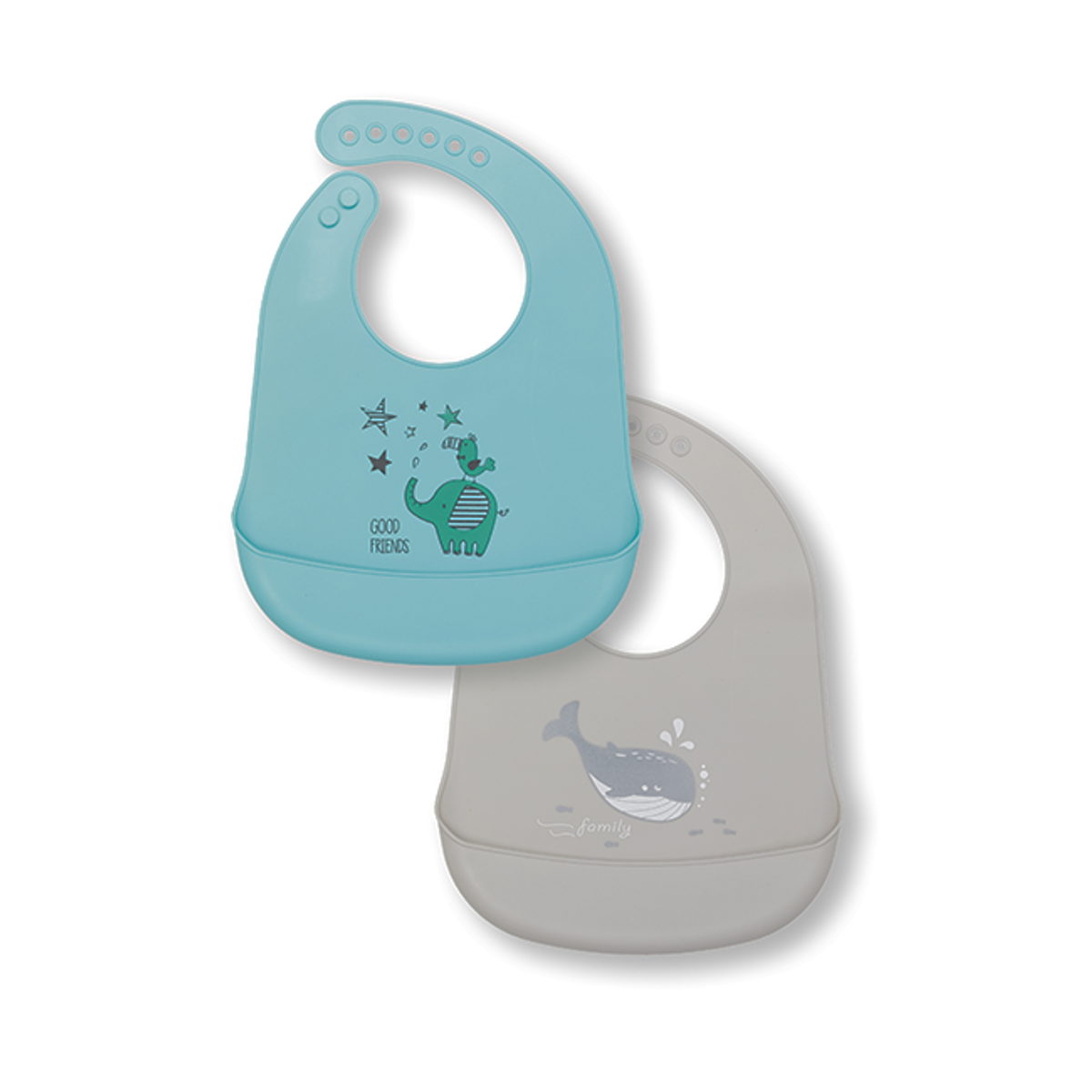 Fillikid | Silikonsmekke | 2 pk | Blue & Grey