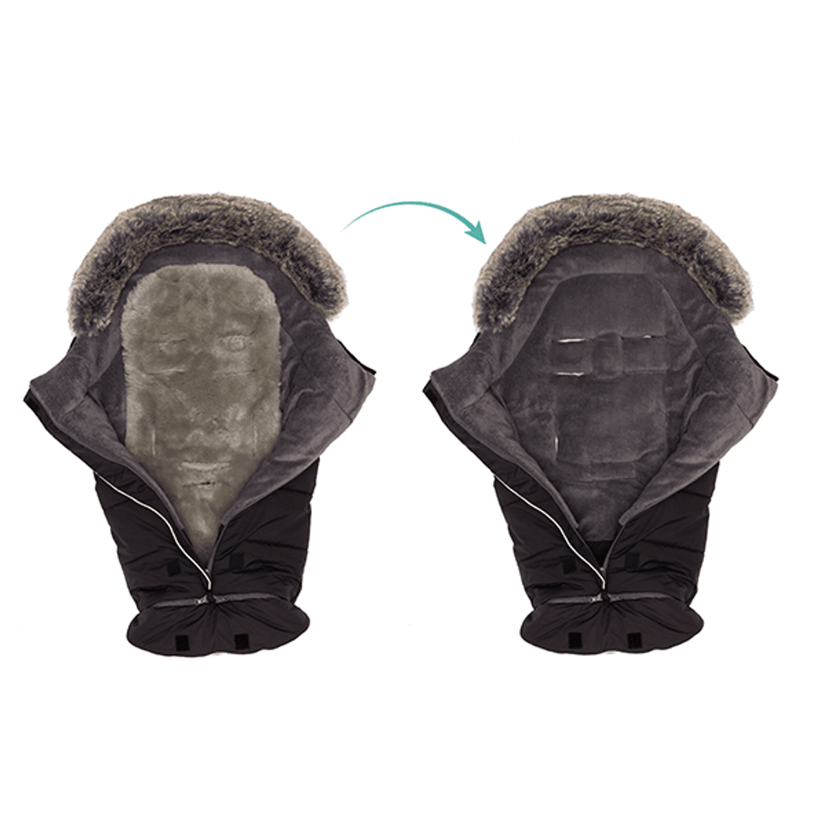 Fillikid | Mavensi Thermopose med Lammeskinn | Sort