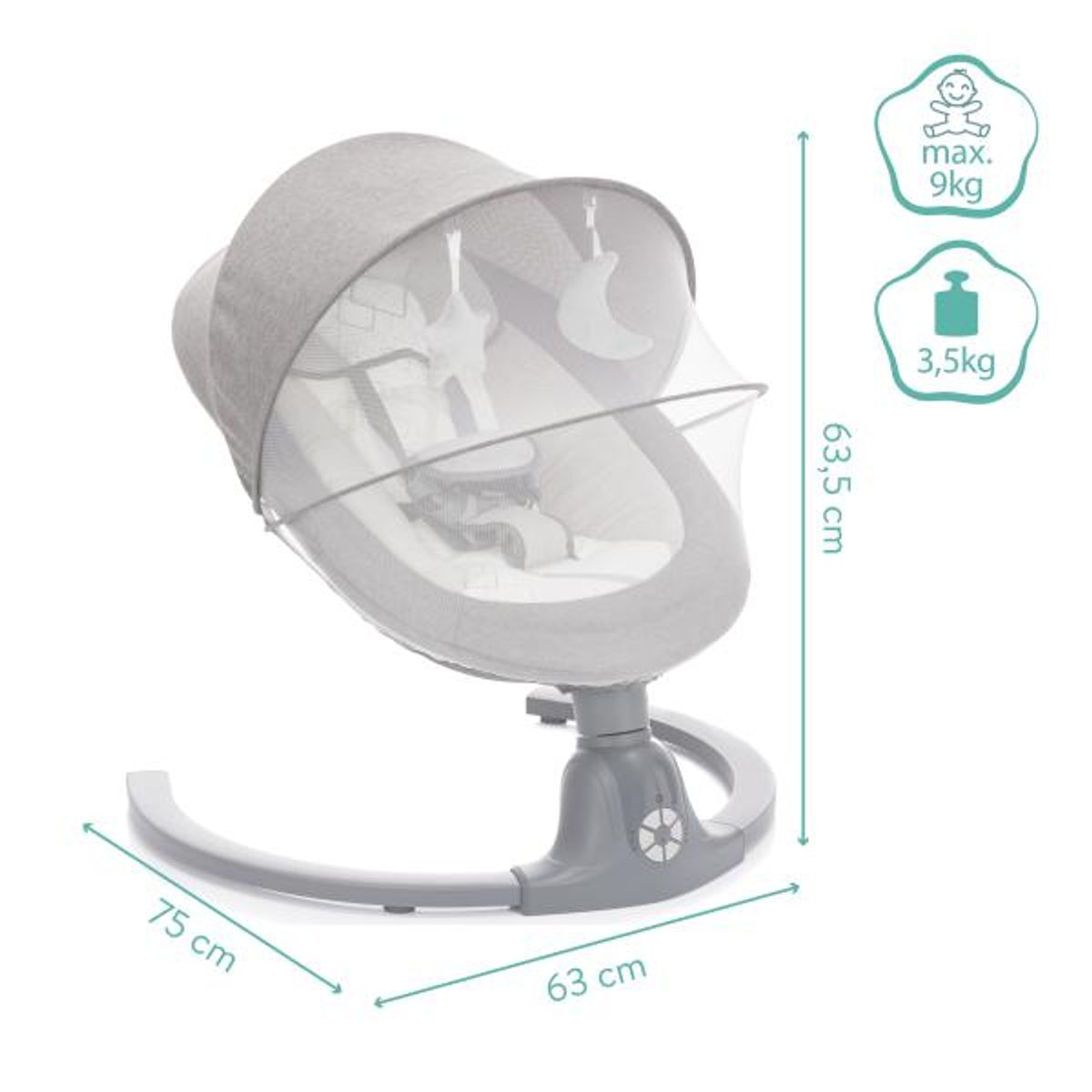 Fillikid | Elektrisk vippestol Stella | Grey