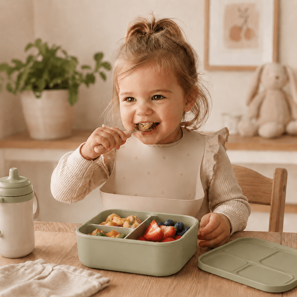 Troller Kids | Sillikon Matboks | Oliven