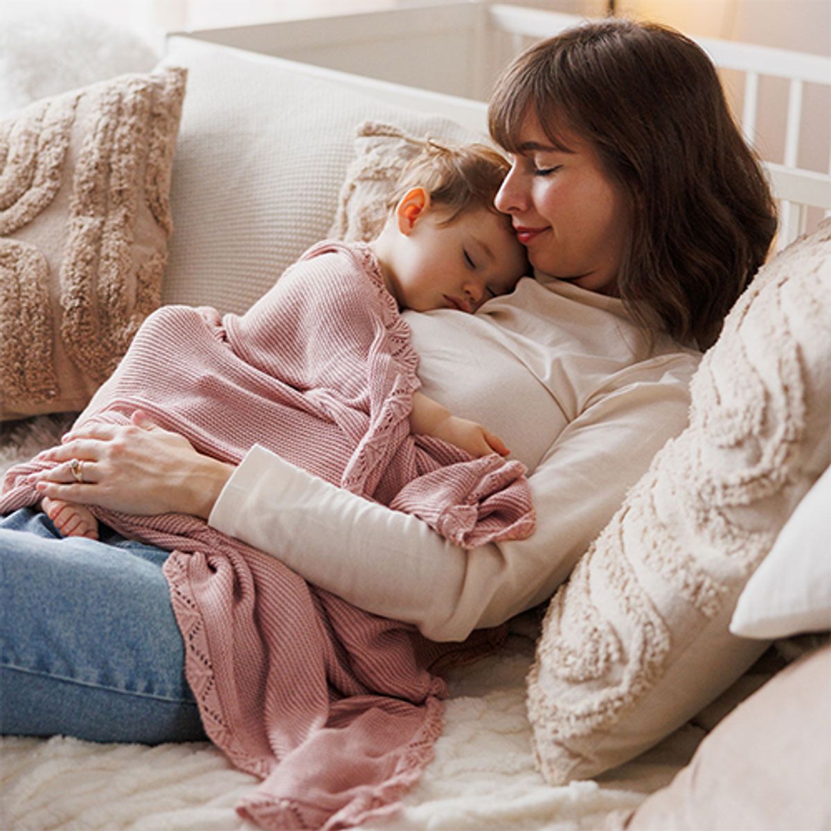 Babyono | Strikket bambusteppe baby|  Rosa