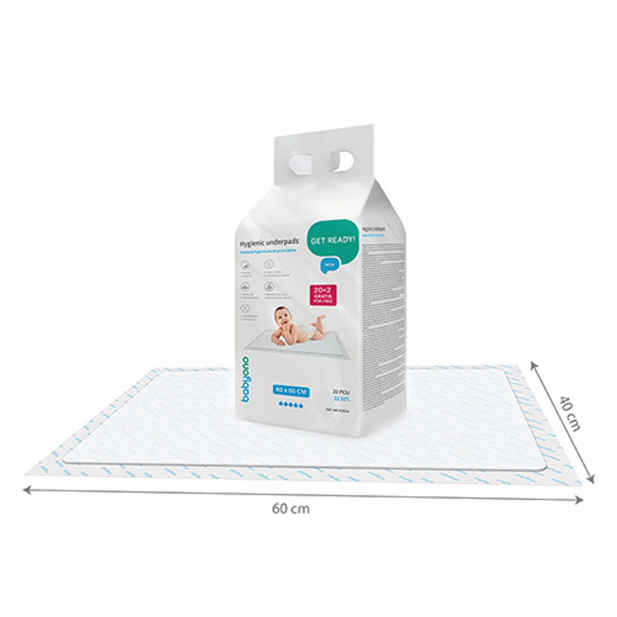 Babyono | Stelleunderlag engangs 40x60 cm | 20 stk