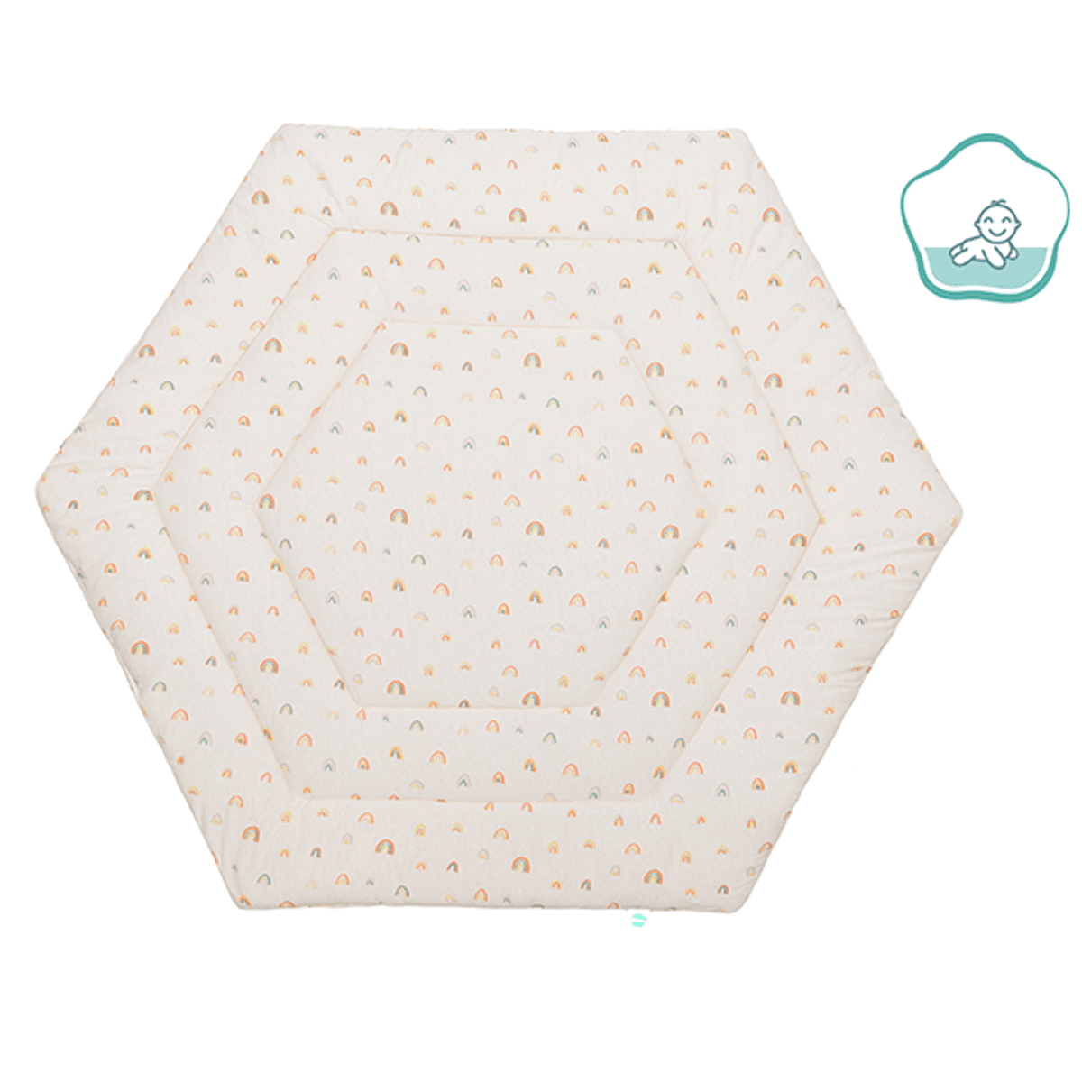 Fillikid | Sekskantet Leketeppe | Rainbow Beige